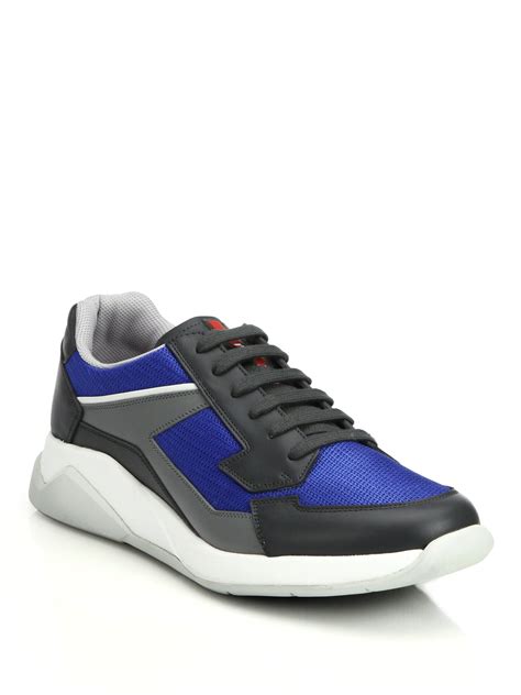 womens prada runner trainers|prada leather sneakers women's.